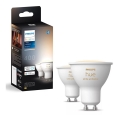 CONJUNTO 2x Lâmpadas LED com regulação Philips Hue WHITE AMBIANCE GU10/4,2W/230V 2200-6500K