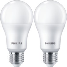 CONJUNTO 2x Lâmpadas LED Philips A67 E27/13W/230V 4000K