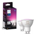 CONJUNTO 2x Lâmpadas LED RGBW com regulação Philips Hue White And Color Ambiance GU10/4,2W/230V 2000-6500K