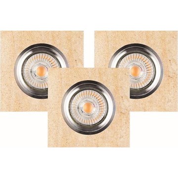 CONJUNTO 3x Focos de encastrar LED VITAR 1xGU10/5W/230V CRI 90 arenito – FSC certificado