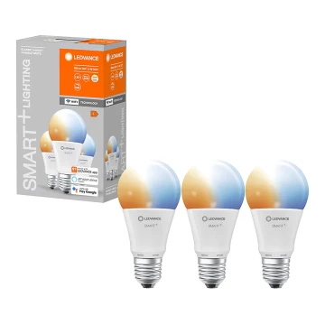 CONJUNTO 3x Lâmpada LED com regulação SMART + E27/9W/230V 2700K-6500K Wi-Fi - Ledvance