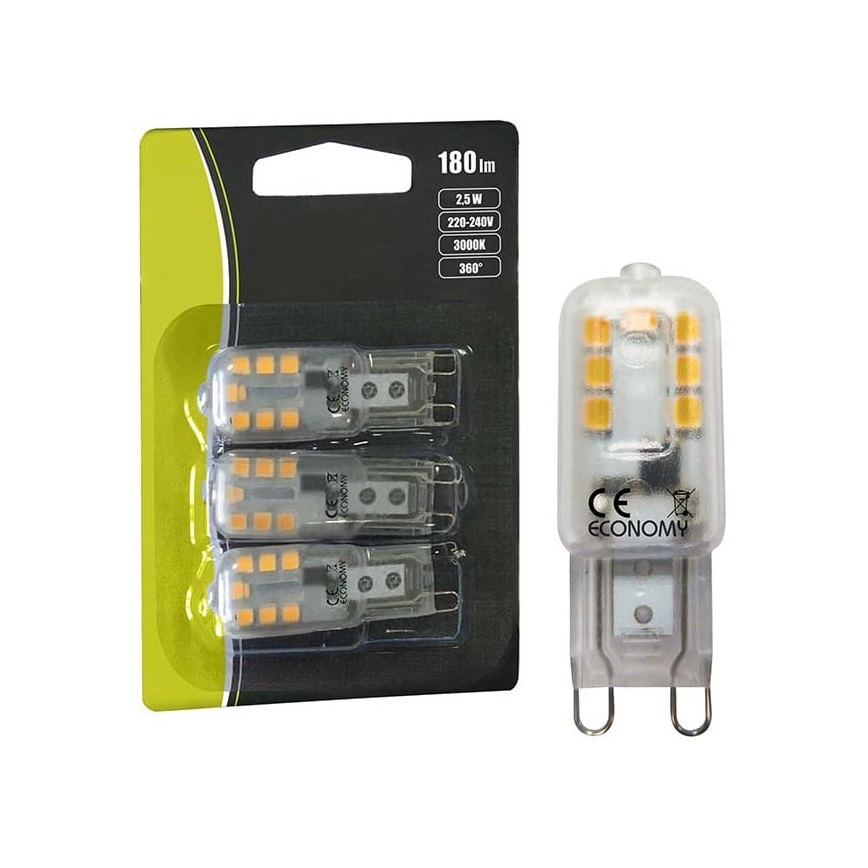 CONJUNTO 3x Lâmpada LED G9/2,5W/230V 3000K