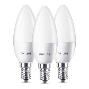 CONJUNTO 3x Lâmpada LED Philips B35 E14/5,5W/230V