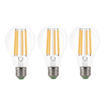 CONJUNTO 3x Lâmpadas LED VINTAGE A60 E27/9W/230V 3000K - Brilagi