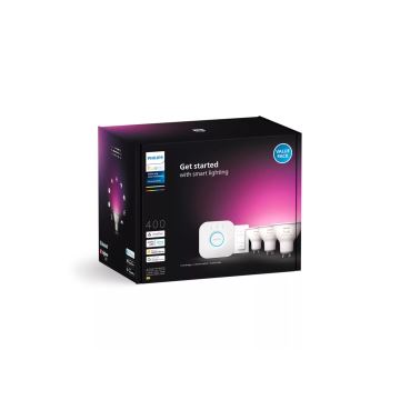 Conjunto básico Philips Hue WHITE AND COLOR AMBIANCE 3xGU10/4,2W/230V 2000-6500K + dispositivo para conectar