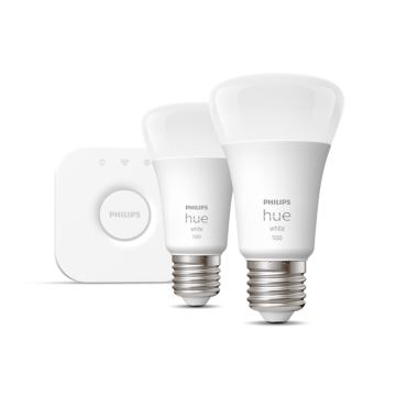 Conjunto básico Philips Hue WHITE 2xE27/9,5W 2700K + dispositivo de interligação