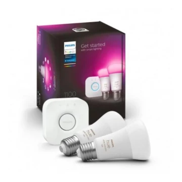 Conjunto básico Philips Hue WHITE AND COLOR AAMBIANCE 2xE27/9W/230V 2000-6500K + dispositivo de interligação