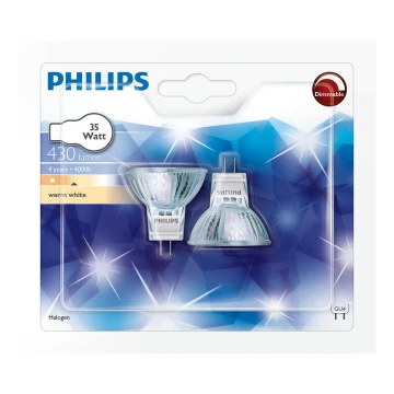 CONJUNTO de 2 Lâmpadas de Halogéneo Philips GU4/35W/12V