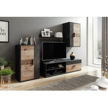 Conjunto para sala BRICK castanho/preto