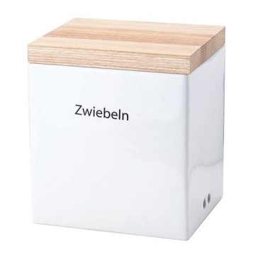 Continenta C3922 - Caixa para alimentos em cerâmica com tampa 18x15,5x20,5 cm de borracha de figueira