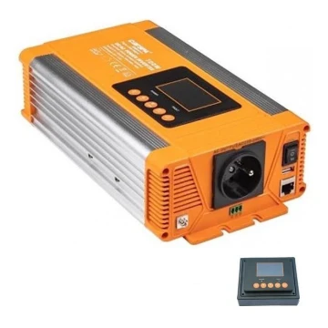 Conversor de voltagem 700W/12V/230V + controlo remoto com fio