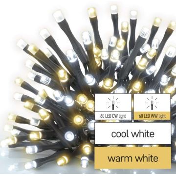 Corrente de Natal exterior LED 120xLED/17m IP44 branco quente/frio