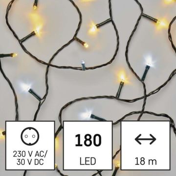 Corrente de Natal exterior LED 180xLED/23m IP44 branco quente/frio