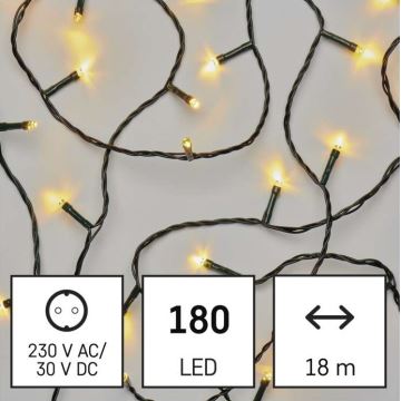 Corrente de Natal exterior LED 180xLED/8 modos 23m IP44 branco quente