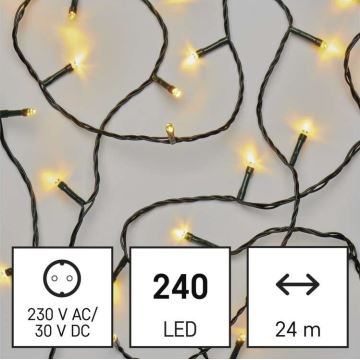 Corrente de Natal exterior LED 240xLED/29m IP44 branco quente