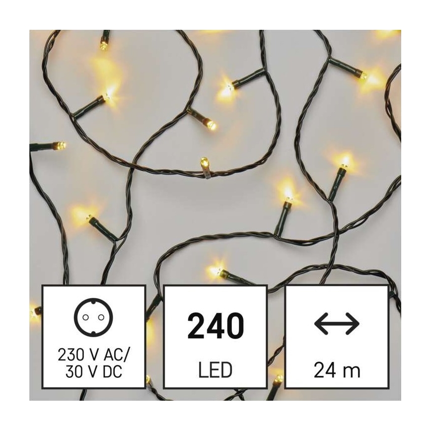 Corrente de Natal exterior LED 240xLED/29m IP44 branco quente