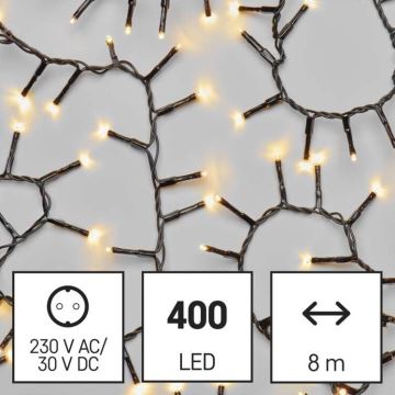 Corrente de Natal exterior LED 400xLED/13m IP44 branco quente