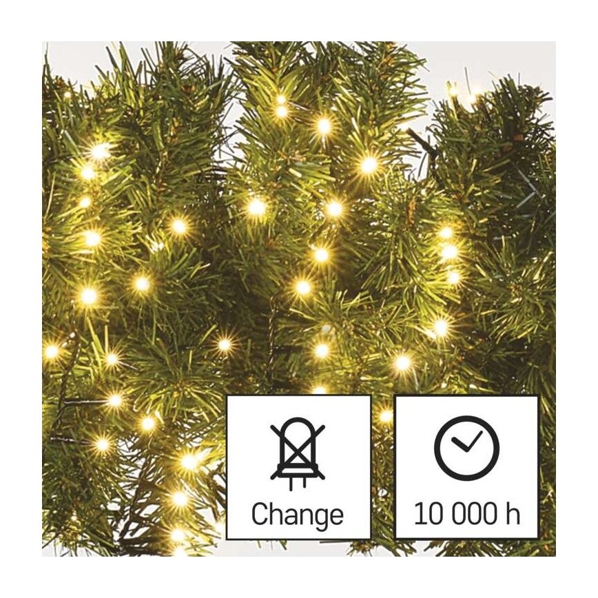 Corrente de Natal exterior LED 400xLED/13m IP44 branco quente