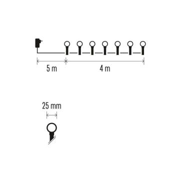 Corrente de Natal exterior LED 40xLED/9m IP44 azul