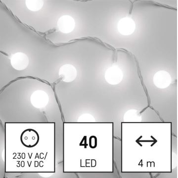 Corrente de Natal exterior LED 40xLED/9m IP44 branco frio