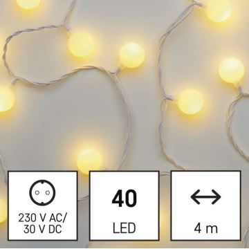 Corrente de Natal exterior LED 40xLED/9m IP44 branco quente