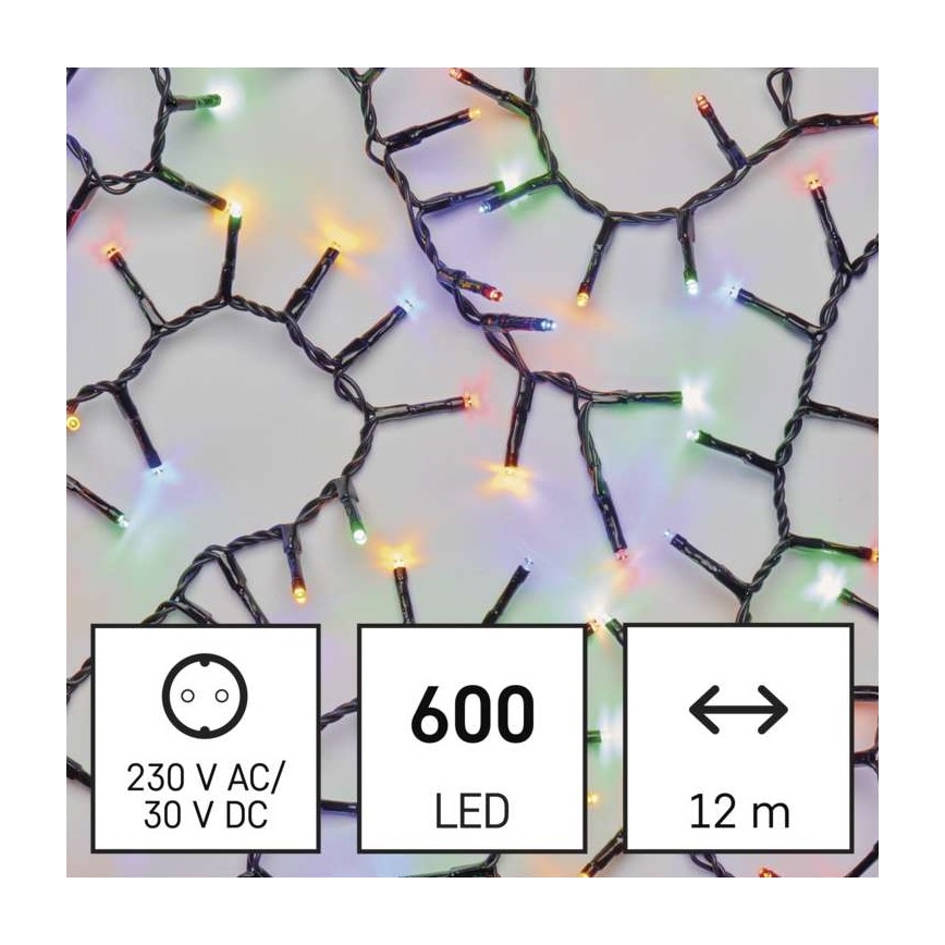 Corrente de Natal exterior LED 600xLED/17m IP44 multicolor