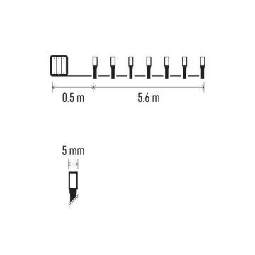 Corrente de Natal exterior LED 80xLED/6,1m IP44 branco quente