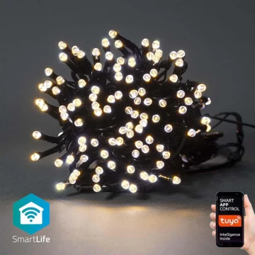 Corrente de Natal LED 100xLED/8 funções 15m IP65 Wi-Fi Tuya branco quente