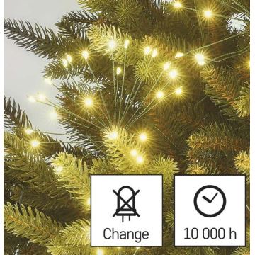 Corrente de Natal LED 150xLED/5,35m branco quente