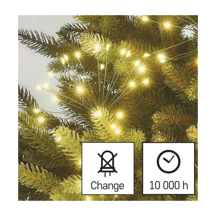 Corrente de Natal LED 150xLED/5,35m branco quente