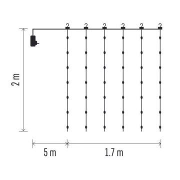 Corrente exterior de Natal LED 240xLED/8 funções 6,7 m IP44 branco quente