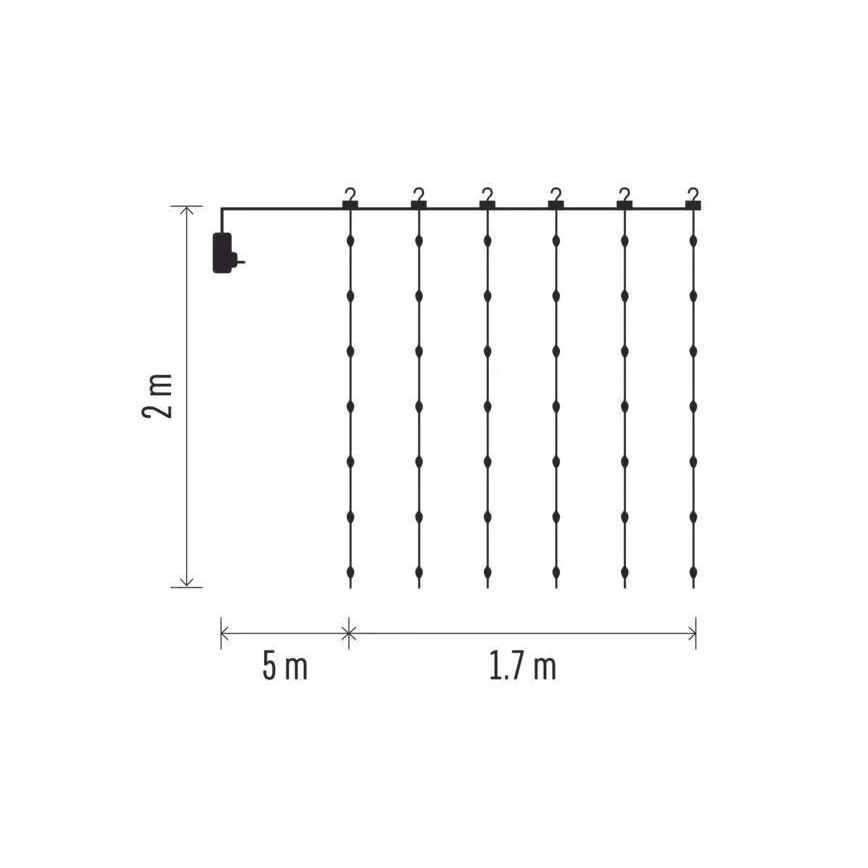 Corrente exterior de Natal LED 240xLED/8 funções 6,7 m IP44 branco quente