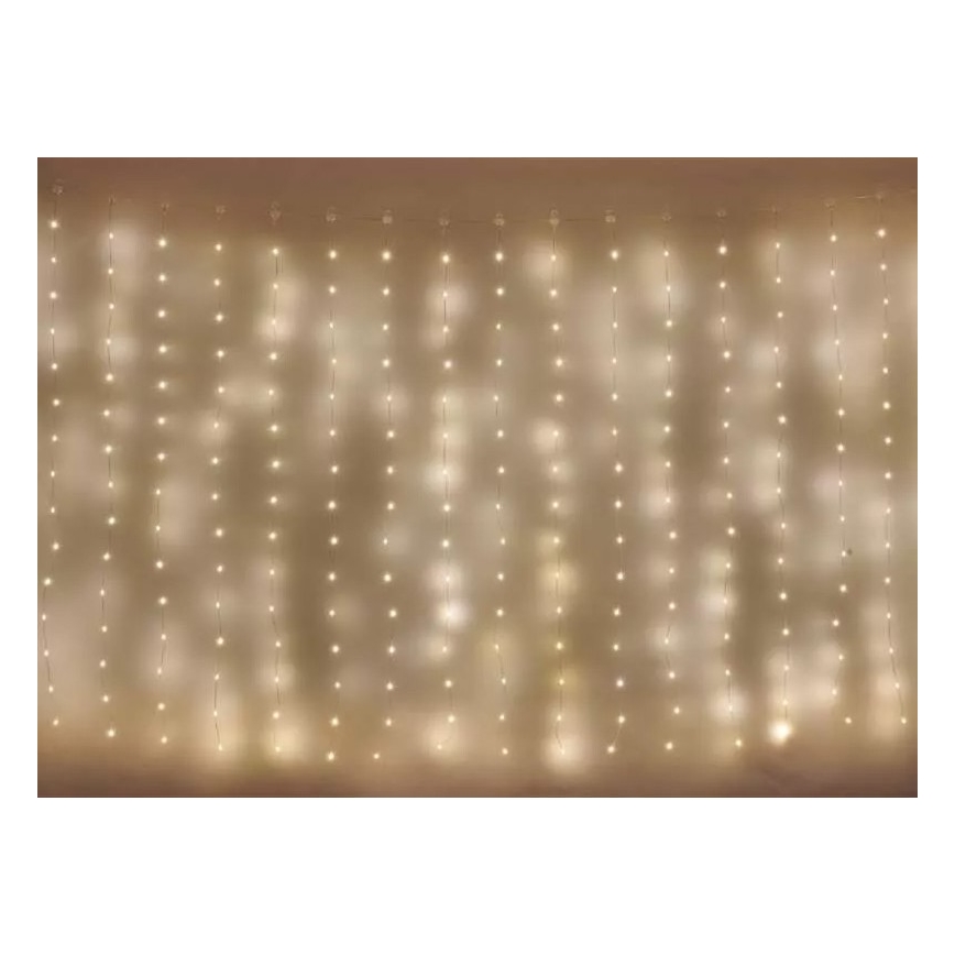 Corrente exterior de Natal LED 400xLED/8 funções 7,9 m IP44 branco quente