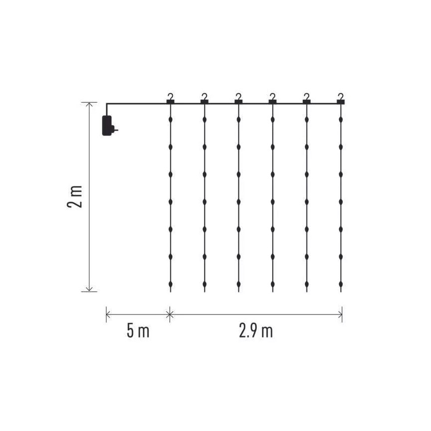 Corrente exterior de Natal LED 400xLED/8 funções 7,9 m IP44 branco quente