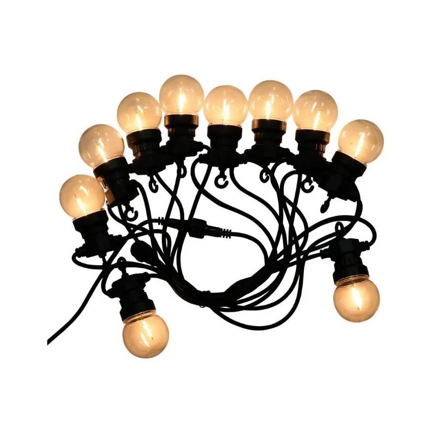 Corrente exterior LED STRING 5m 10xLED/0,4W/24/230V 3000K IP44