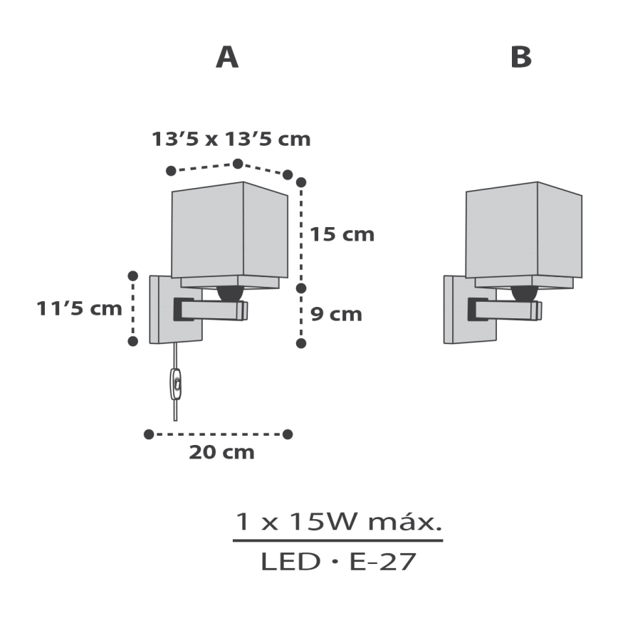 Dalber 63379 - Iluminação de parede para crianças LITTLE PIXEL 1xE27/15W/230V