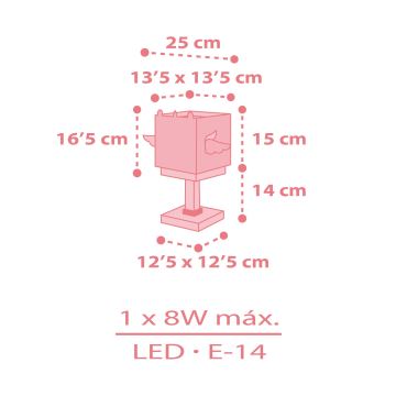 Dalber 64591 - Candeeiro de criança LITTLE UNICORN 1xE14/8W/230V