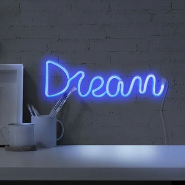 Decoração de parede LED com néons DREAM LED/3W/3xAA azul