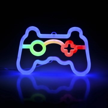 Decoração de parede LED com néons GAME LED/3W/3xAA USB azul