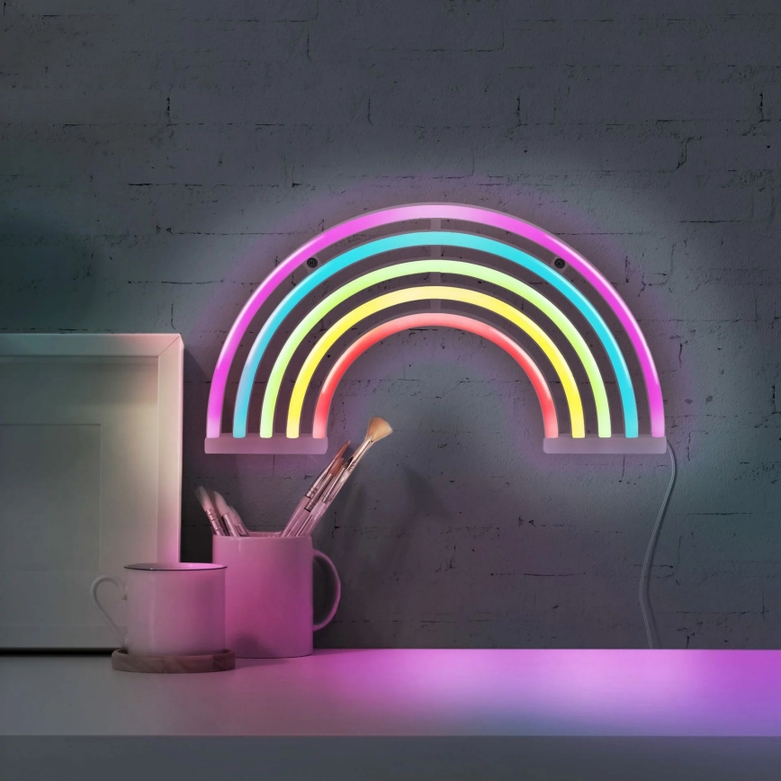 Decoração de parede LED com néons RAINBOW LED/3W/3xAA multicolor