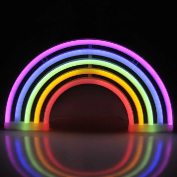 Decoração de parede LED com néons RAINBOW LED/3W/3xAA USB multicolorida