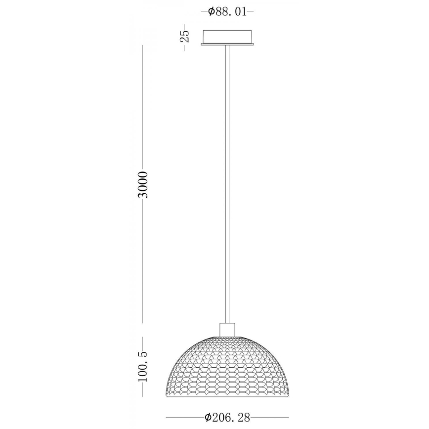 Deko-Light 342142 - Candeeiro suspenso BASKET 1xE27/40W/230V diâmetro 20 cm