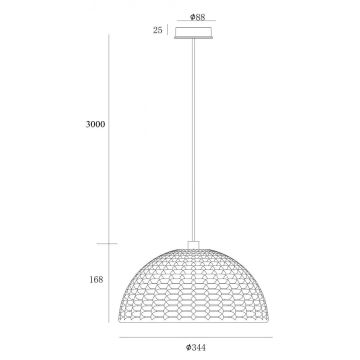 Deko-Light 342143 - Candeeiro suspenso BASKET 1xE27/40W/230V diâmetro 35 cm