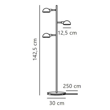 DFTP by Nordlux - Candeeiro de chão NOMI 3xE14/8W/230V preto