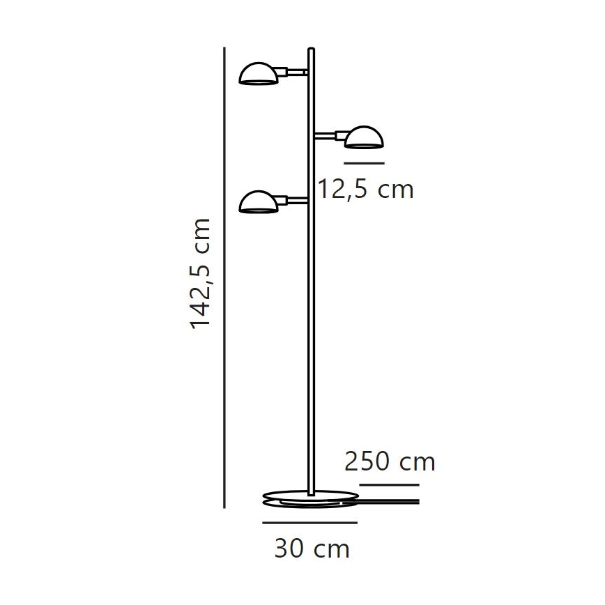 DFTP by Nordlux - Candeeiro de chão NOMI 3xE14/8W/230V preto