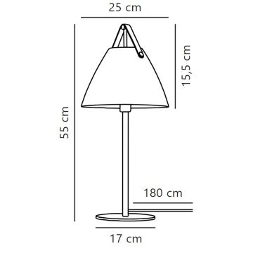 DFTP by Nordlux - Candeeiro de mesa STRAP 1xE27/40W/230V branco