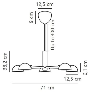 DFTP by Nordlux - Candeeiro suspenso NOMI 5xE14/8W/230V preto