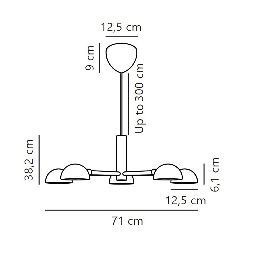 DFTP by Nordlux - Candeeiro suspenso NOMI 5xE14/8W/230V preto