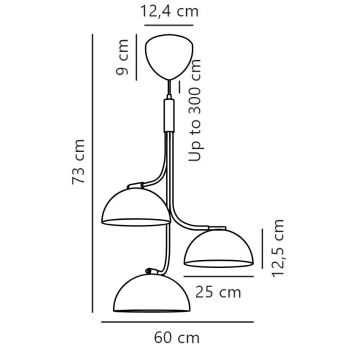 DFTP by Nordlux - Candeeiro suspenso TULLIO 3xE14/25W/230V branco