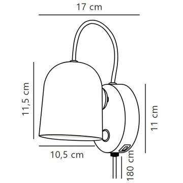 DFTP by Nordlux - Foco de parede com USB port ANGLE 1xGU10/25W/230V branco